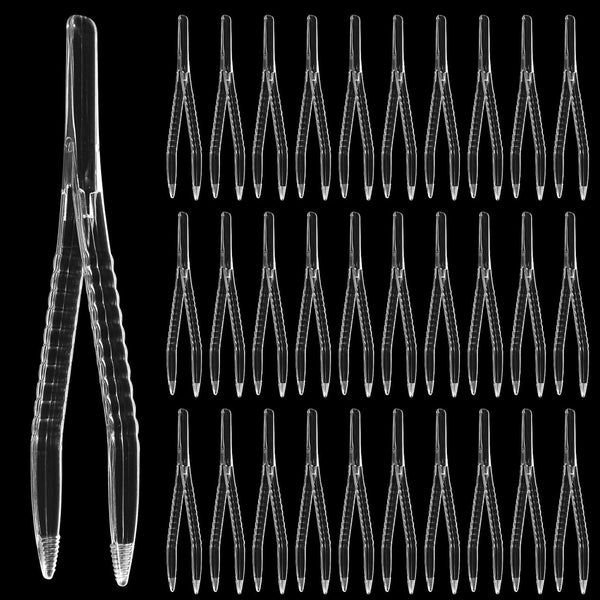 Tick Tweezers, 50 Pcs Plastic Tweezers,First Aid Plastic Tweezers 12.3Cm, Tweezers First Aid,Ideal for Health & Beauty First Aid Medical DIY Arts & Crafts