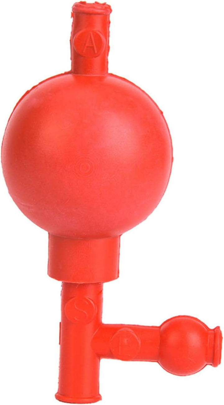Rubber Safe Quantitative Pipette Ball Red Suction Bulb with 3 Openings for Lab Use