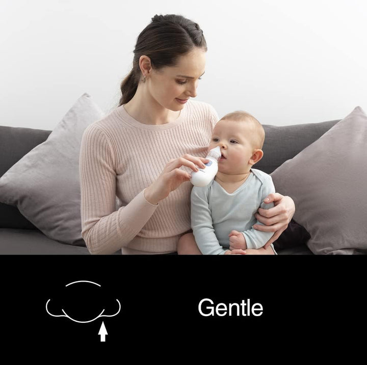 Nasal Aspirator 1 - Mucus Remover - Blocked Nose Relief - Electric Suction Power - Two Suction Levels - 2 Nose Tip Sizes - Newborn, Baby, and Child Friendly - Dishwasher Safe - BNA100