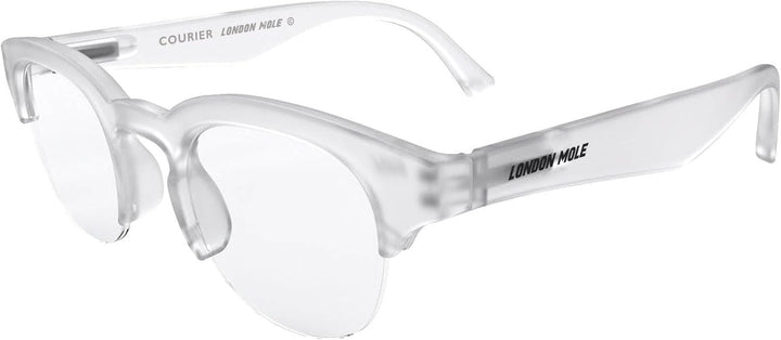 ® Courier Fashion Glasses | Zero’S with Clear Lenses | Modern Vintage Browline Frames | Men’S Women’S Unisex | Spring Hinges