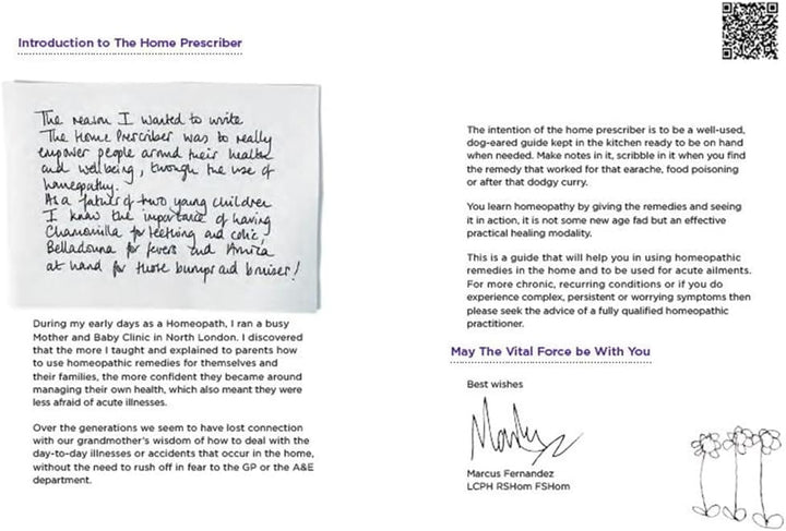 The Home Prescriber, a Practical Guide to Modern Homeopathy Written by Experienced Homeopath Marcus Fernandez.