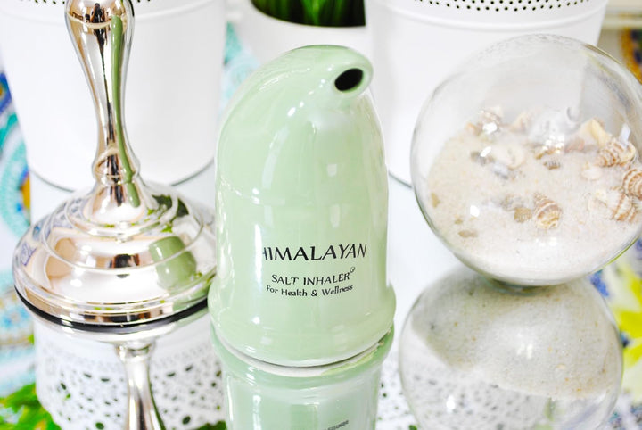 Salt Inhaler Pipe Ceramic Filled with 100% Pure Himalayan Salt Boost Respiratory Strength & Lungs, for Allergy Relief