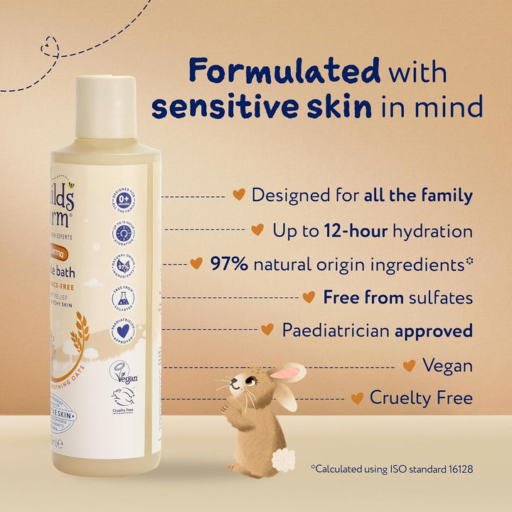 Oatderma Bubble Bath, Fragrance Free, Soothing Hydration for Sensitive Skin, Baby, 250Ml