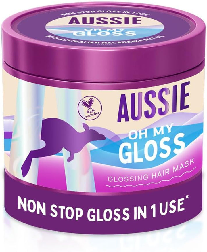 Oh My Gloss Glossing Hair Mask 500Ml, Moisturises and Deeply Nourishes Dry and Dull Hair, Restores Your Natural Gloss, Infused with Australian Macadamia Nut Oil, Vegan and Cruelty-Free
