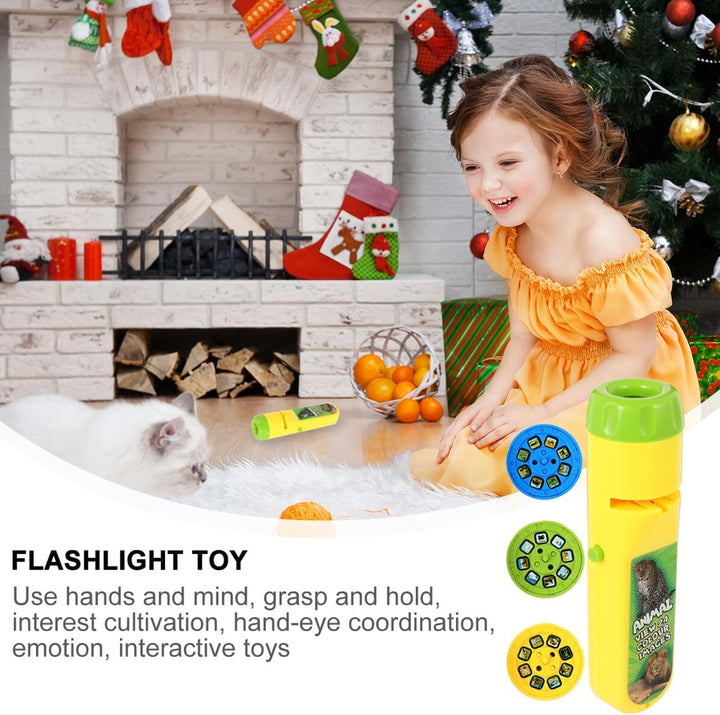 Projection Flashlight Adjustable Educational Interactive Projection Torch for Boys and Animal Pattern Cognition for Brain Exercise and Fun Learning