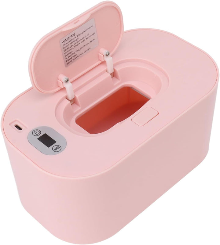 Baby Wipe Warmer,Wet Wipe Warmer,Constant Temperature Portable Wipe Heater Temperature Adjustment Warm Keeper Dispenser (Pink)
