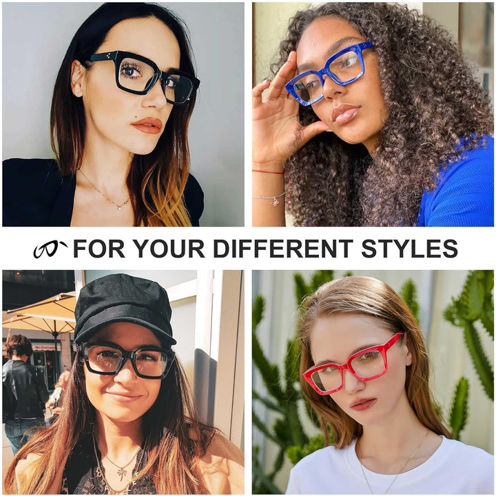 Classic Square Eyewear Non Prescription Clear Lens Glasses for Women Men Thick Frame Glasses B2461