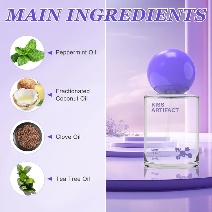 Probiotic Oral Spray, Fresh Breath Spray with Probiotics, Dry Mouth Spray, Mouth Freshener, Gentle Oral Care, Effectively Reduces Bad Breath, Alcohol-Free, Instant & Long-Lasting Freshness, 2 X 20Ml