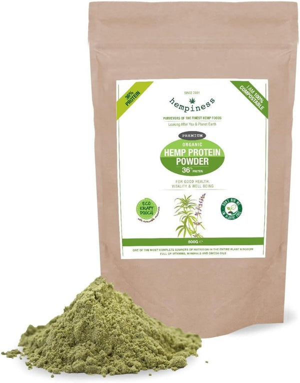 Organic Premium Raw Hemp Protein Powder 500G (36% Protein)