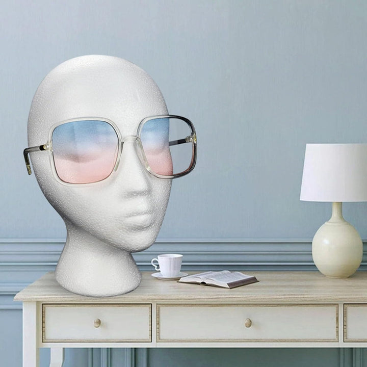 Female Styrofoam- Foam Mannequin Head Stand Model Display Wig Polystyrene Mannequin Manikin Head Polystyrene Head Female Dummy Mannequin Head for Hats Wigs Sunglasses Displays White