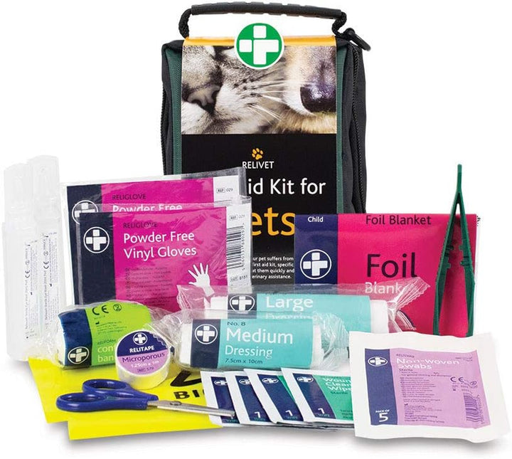 Pet First Aid Kit - Essential Care for Dogs and Cats, Ideal for Travel, Camping, Home Use, Includes Saline, Bandages, Durable Rip-Stop Fabric Bag, 1 Kit