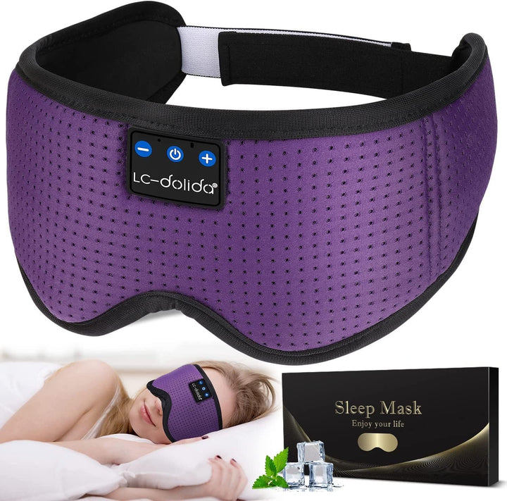 Bluetooth Sleep Mask Headphones 200% Blackout 3D Deep Eye Mask with Headphones Bluetoothv5.4 Can Play 15Hrs Breathable Eye Mask with Bluetooth Earphones for Travel,Nap Sleeping,Shift Work