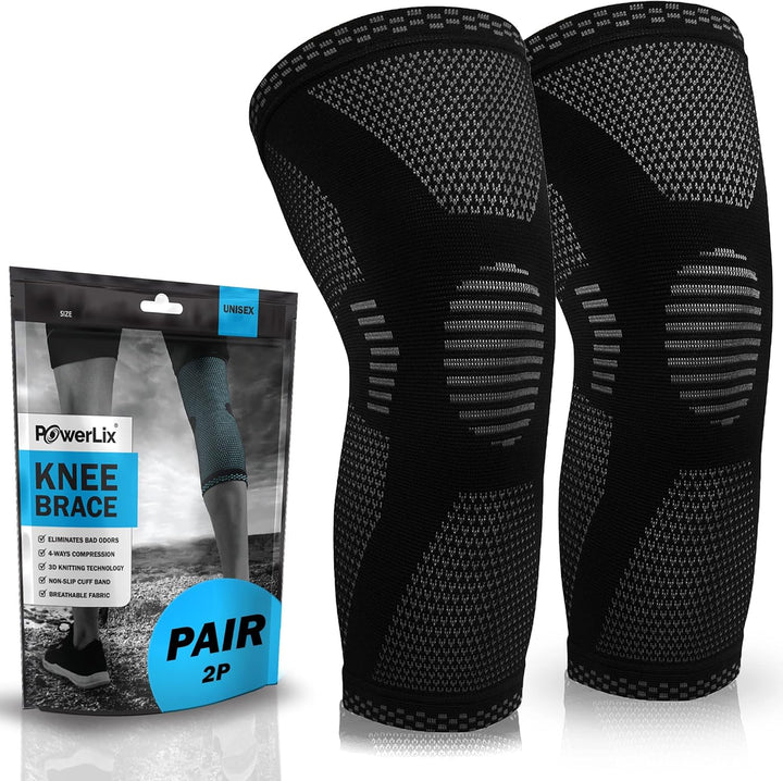Knee Compression Sleeve - Best Knee Brace for Knee Pain for Men & Women Knee Support for Running, Basketball, Volleyball, Weightlifting, Gym, Workout, Sports