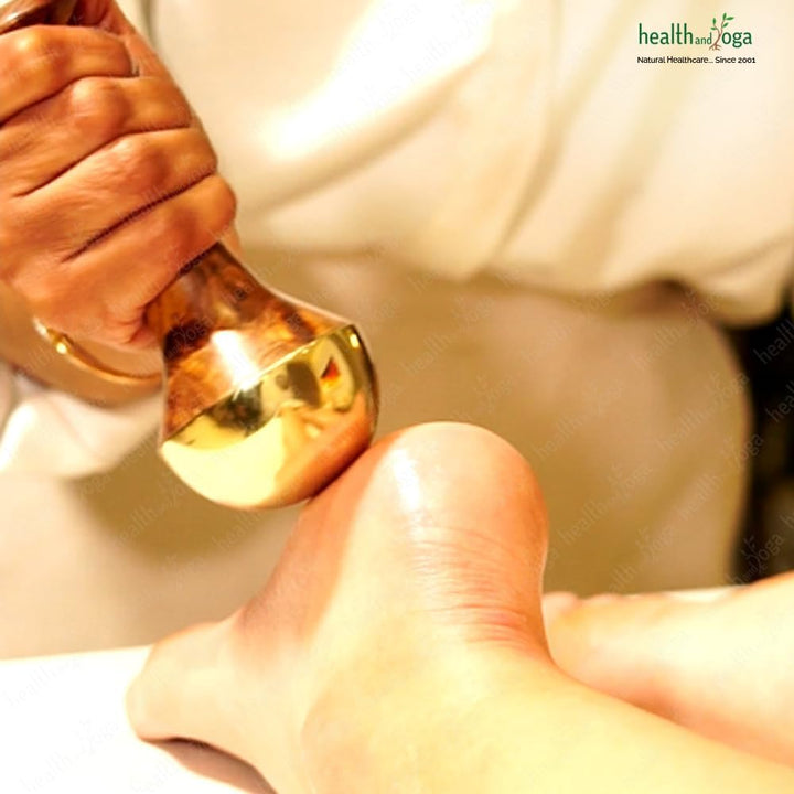 Healthandyoga Bronzlift Kansa Face Massager and Kumkumadi Face Oil Trial Vial - Kansa Wand Ayurveda Benefits of Bronze - Skin Lustre (Single Dome)