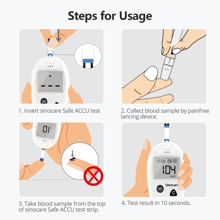 100Pcs (Safe Accu) Blood Sugar Test Strips + 100Pcs Twsit Lans., Diabetes Test Strips/Blood Glucose Test Strips Only for Safe Accu Blood Sugar Monitor (Safe Accu Strips- 100)