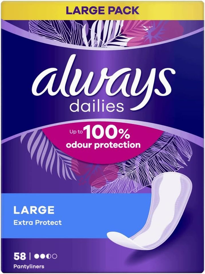Dailies Extra Long Protect plus Pantyliners, (Pack of 1)