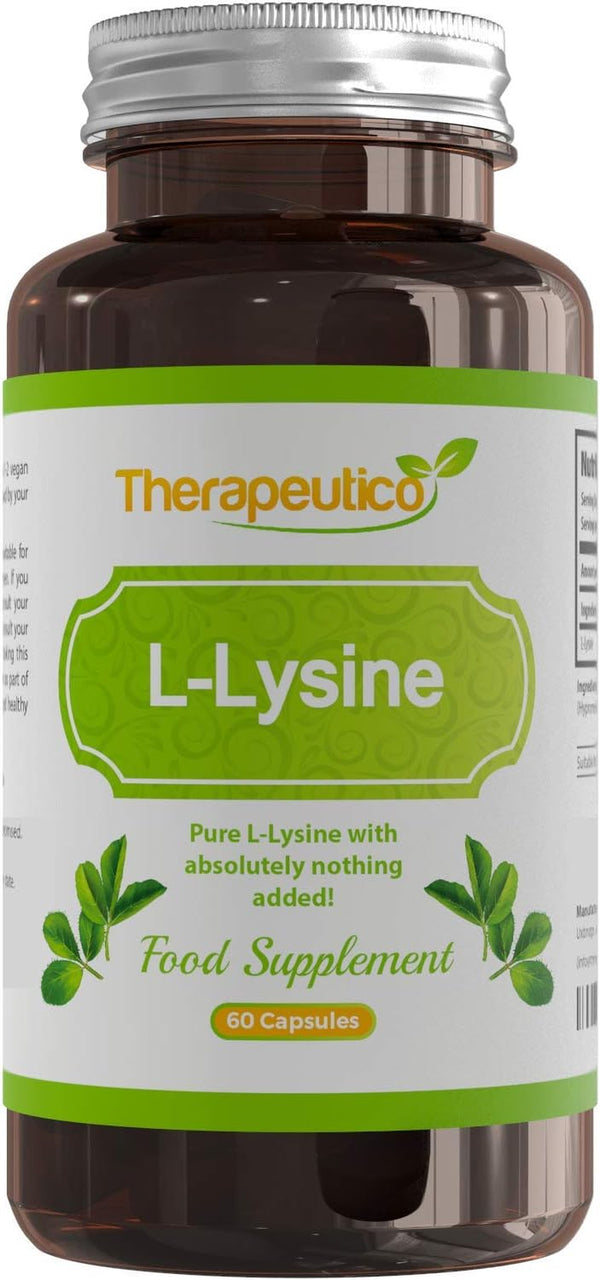 L-Lysine Capsules | Split Dose | 1000Mg Serving | Easy Swallow Capsules | 60 Vegan Capsules | UK Made | No Binders, Fillers, Additives