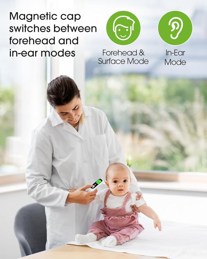 TH1 Thermometer - MHRA Registered - NHS Supplier - In-Ear, Forehead, Non-Touch & Baby Modes - CE Approved - Clinically Validated Infrared Thermometer for Newborn, Baby, Kids, Children & Adults