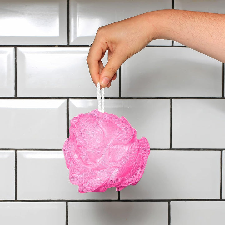 Pack of 4 Mesh Exfoliating Bath and Shower Body Puff Sponges