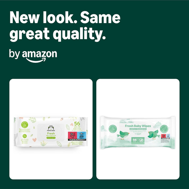 Fresh Baby Wipes, 1008 Wipes, 18 Pack of 56, (Previously a Mama Bear Brand, Same Product)