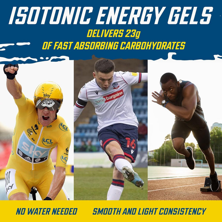 ISOTONIC | Caffeine Free Energy Gels | Performance-Enhancing Formula | Zero Fat Zero Sugar | 23G Carbohydrates (Pack of 6 X 60G) (Variety Pack)