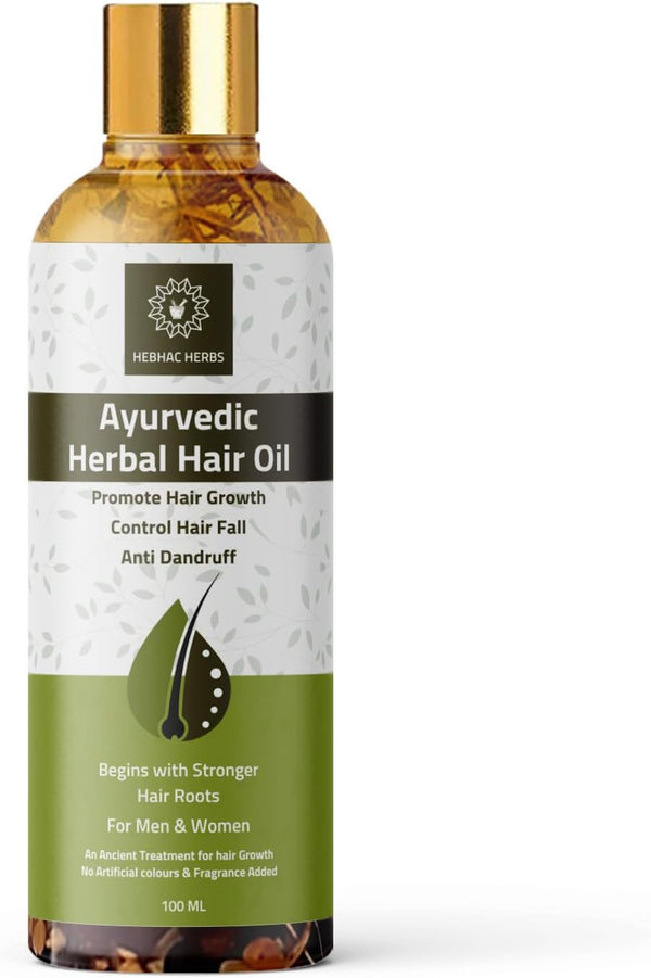 Ayurvedic Herbal Hair Oil Made with 21 Ayurvedic Herbs, Multipurpose Dandruff, Hair Fall (100Ml) Traditional Herbal Hair Oil for Men and Women | 100% Natural Indian Herbs