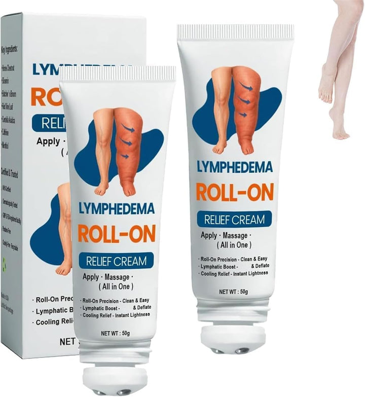 Kubozn Roll-On Cream for Lymphatic Drainage Swelling Relief, Lymphatic Drainage & Swelling Relief, Professional Leg Swelling Relief Roll-On, Edema Relief for Legs and Feet (1)