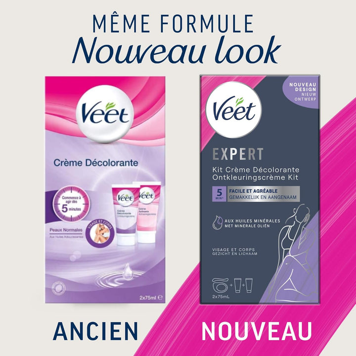 Hair Lightening Cream for Face and Body - 2 Bottles of 75 Ml