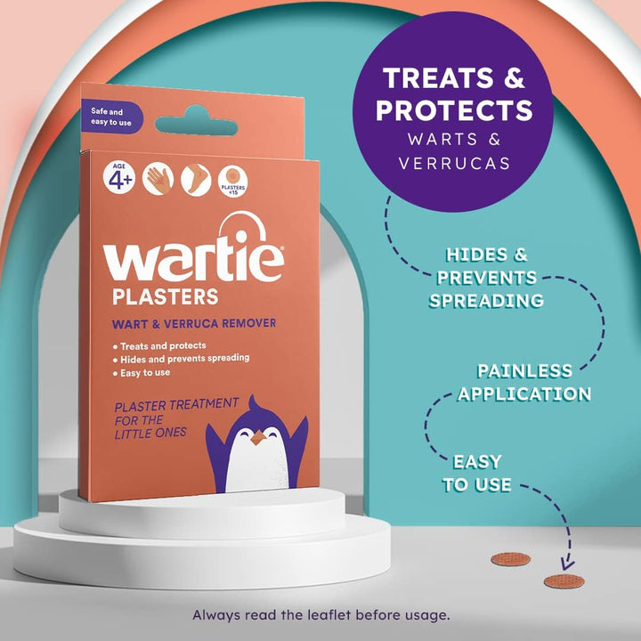 Plasters - Verruca & Wart Remover - Protect, Treat and Prevent - Easy Wart and Verruca Treatment for Hands and Feet - Prevent Spreading Warts - Safe for Adults and Children Aged 4+ - Pack of 15