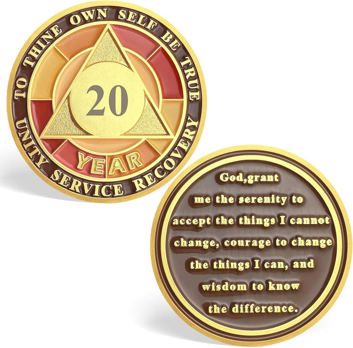 24 Hour Sobriety Chips, Tri-Plate 24Hr Sobriety Coin - One Day AA Medallion Recovery Chips Sober Coins for Narcotics Alcoholics Anonymous Recovery Sober Gifts for Men/Women