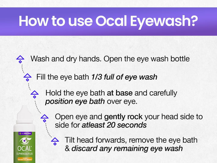 Euphrasia plus Eye Wash – 100Ml | with Aloe Vera & Sodium Hyaluronate | for Red, Tired, Gritty Eyes | Includes Eye Cup | Ph 7.2 Buffered | Gentle Daily Cleanse