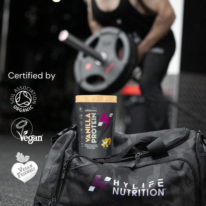 Organic Protein Powder - Vanilla Vegan Protein Powder (450G - 15 Servings) Natural Powdered Ingredients, No Artificial Sweeteners, Dairy, Gluten, Soy Free, Pea Protein