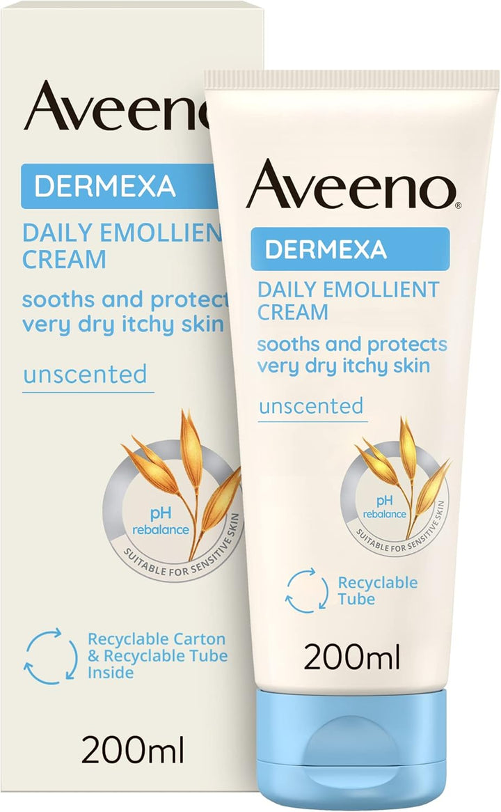 Dermexa Daily Emollient Cream (1X 500Ml), Emollient Cream Enriched with Triple Oat Complex and Ceramides for Sensitive Skin, Soothing Relief from Itchy, Dry Skin Prone to Eczema