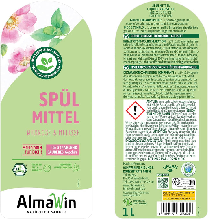 Dishwasher Detergent Wild Rose Balm 1 Litre