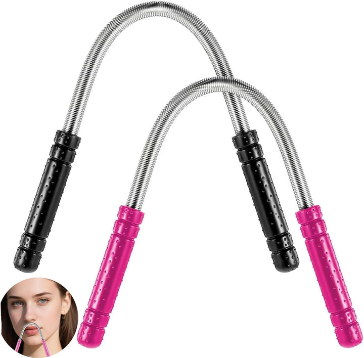 2 Pieces Facial Hair Remover, Hair Removal Tool, Threading Tool Remove Hair, from Upper Lip, Chin, Cheeks and Neck for Women Girls or Men (Black, Rose Red)