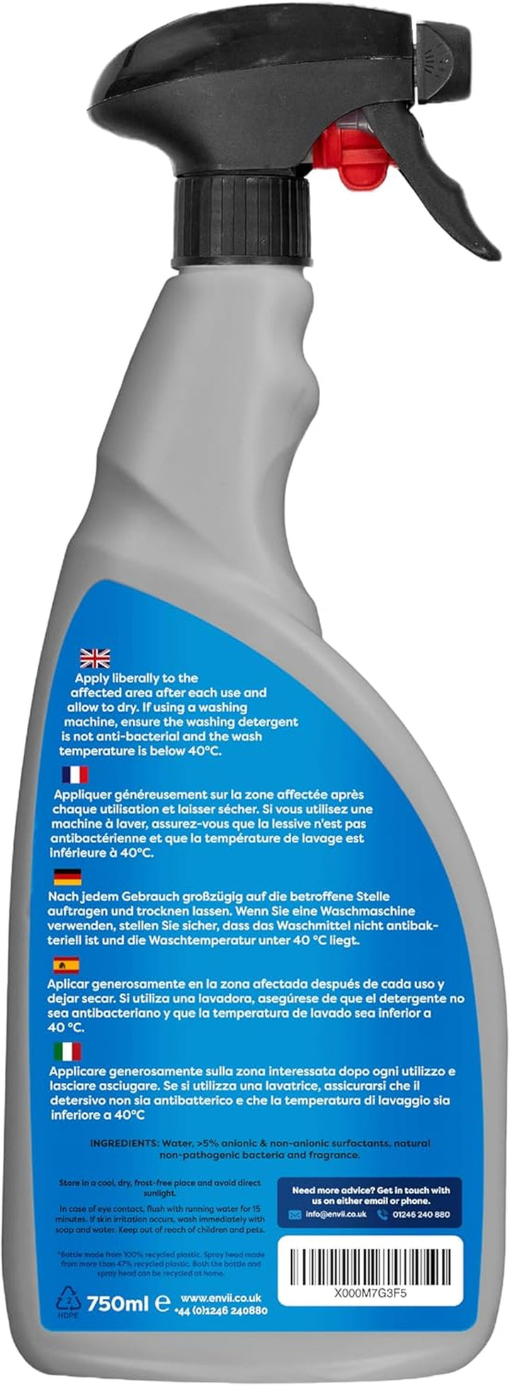 Kit Fresh – Effective Sweat Odour Remover for Clothes & Sports Equipment, Natural Boxing Glove Deodoriser Spray to Use on Trainers, Gym Kit & Clothes, Shoe Odour Eliminator 750Ml Spray