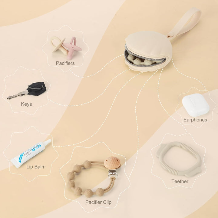 Dummy Case, 2 Pack Dummy Holder Case, Portable Leakproof Design Silicone Pacifier Holder Dummy Box, Pacifier Case for Home, Travel, Easy Clean, Bpa-Free