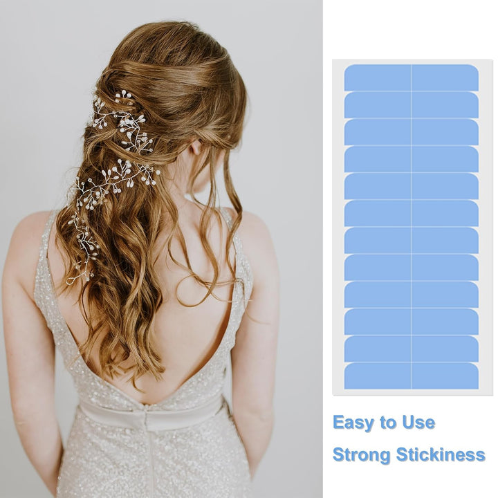 180 Pcs Hair Extension Tape Taps, Double Sided Adhesive Hair Extension Tape Replacement (Blue)