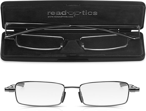 Folding Reading Glasses +1 to +3.5, Easy to Fold Flat Quality Eyeglasses with Tough Protective Case