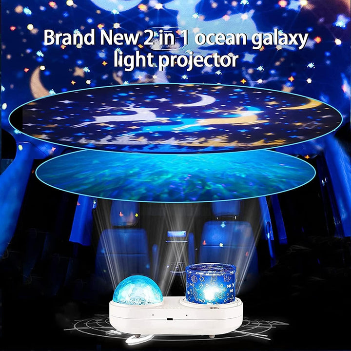 Ocean Projector Night Light, 360°Rotating Kids Night Light with 7 Films and Timer Sensory Lights, Bedroom and Ceiling Projector, Gifts for Children and Adults