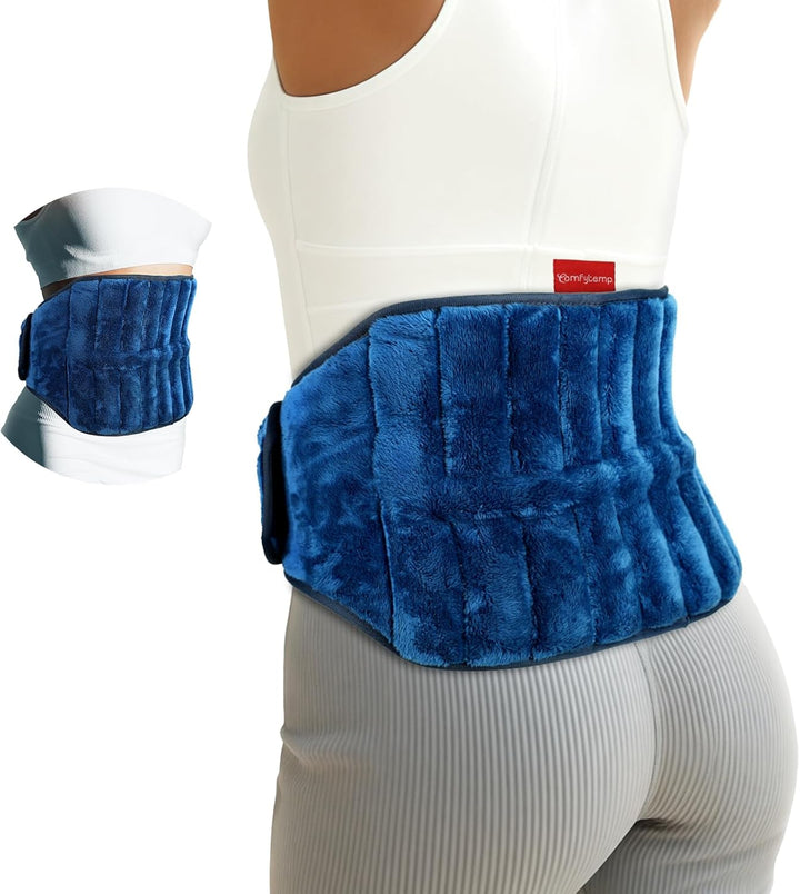 9X47Inch Microwavable Heating Pad for Back Pain Relief and Cramps, 2.5LB Microwave Wheat Bag Wearables Moist Heat Therapy Gifts for Sciatica, Waist, Stomach, Hip, Muscle Aches, Warm Compress