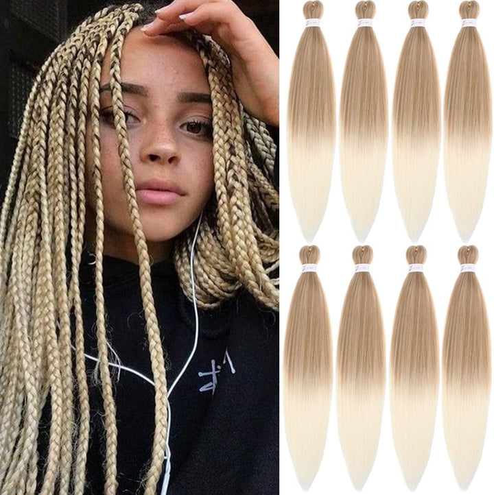 3 Packs Pre Stretched Braiding Hair Extension Yaki Texture EZ Braids Hair for Coi Leray Braids Black Braiding Crochet Hair Extensions /30 Inch 1B#