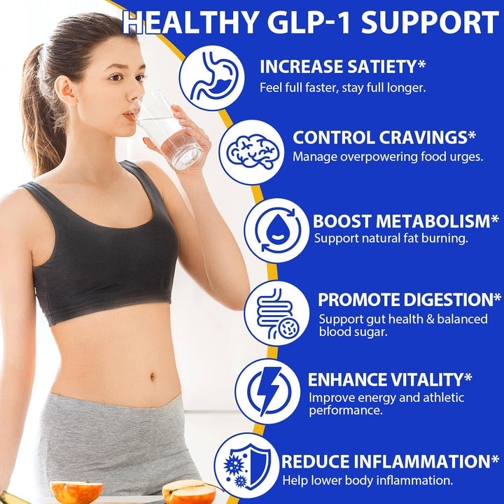GLP-1 Supplement Weight Loss, GLP-1 Supplement Probiotic for Women & Men, Appetite Suppressant for Weight Loss, Supports Appetite Control, Gut Health, Aids Digestive Wellness