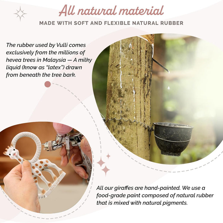 Baby Teething Ring, 100% Natural Rubber Phthalate-Free Easy to Grip Baby Teether, Suitable for Newborn Babies