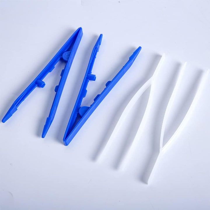 20Pcs 50Pcs 100Pcs Disposable Medical Polystyrene Resin Tweezers Plastic Dressing Clips V-Shaped Tweezers (Size : White 20Pcs)