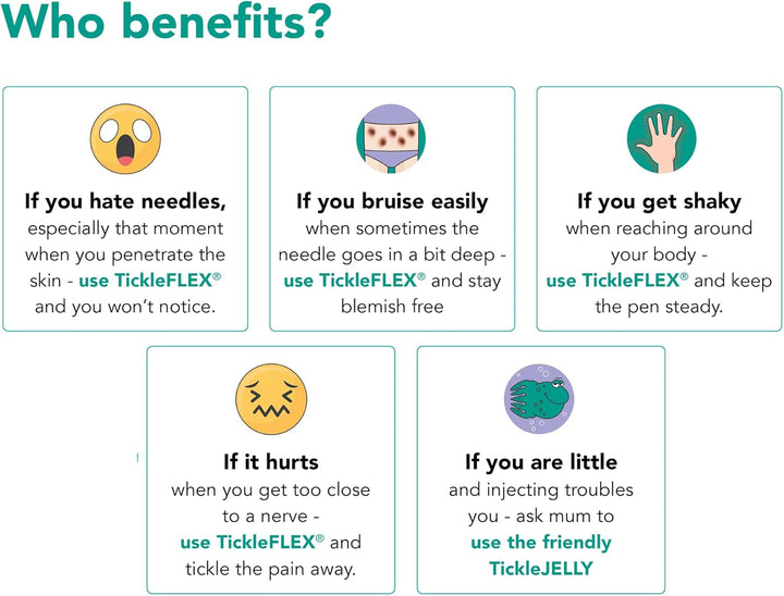 Insulin Pen Needle Injection Aid - Patent Pending Award Winning Universal Fit Add-On for Standard Pen Needles for Reducing Pain, Bruising and Anxiety ()