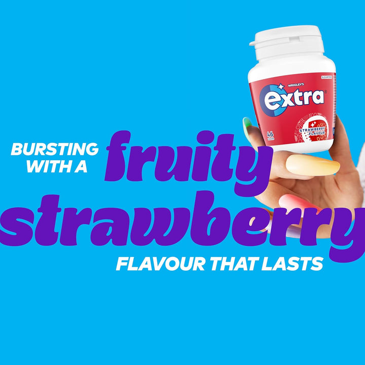 Extra Chewing Gum Bottle Sugar Free, Strawberry Flavour, 46 Pieces