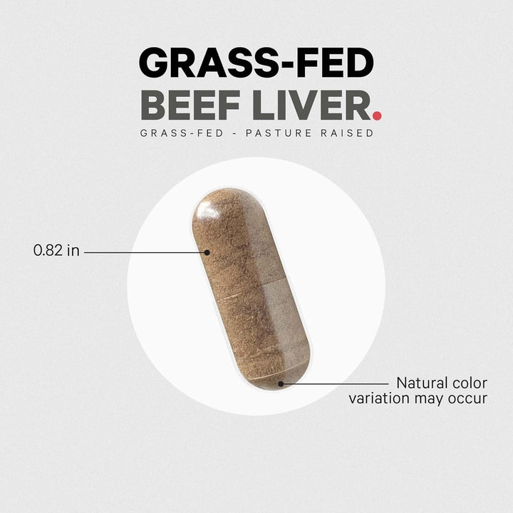 Grass Fed Beef Liver Supplement - Freeze Dried, Non-Defatted, Desiccated Beef Liver Glandulars Bovine Pills– Liver Health Foods Meat – Argentina Beef Vitamins for Liver - Non-Gmo -180 Capsules