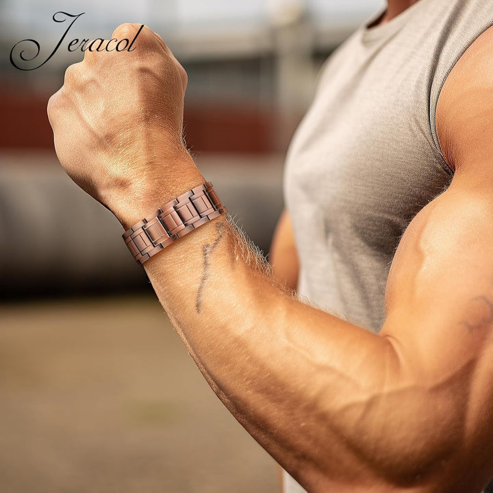 99.99% Soild Copper Bracelets for Men,3X Magnetic Bracelets Men with Ultra Strength Magnets,Adjustable Size&Jewelry Gift Box