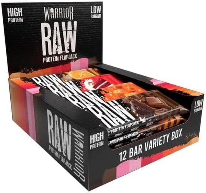Raw Protein Bars – 12 X 75G High Protein Snack – High Fibre, Low Sugar – Ideal Meal Replacement or Healthy Nutrition Energy Snacks - Oat Bar Flapjacks – UK Made (Cookies & Cream)